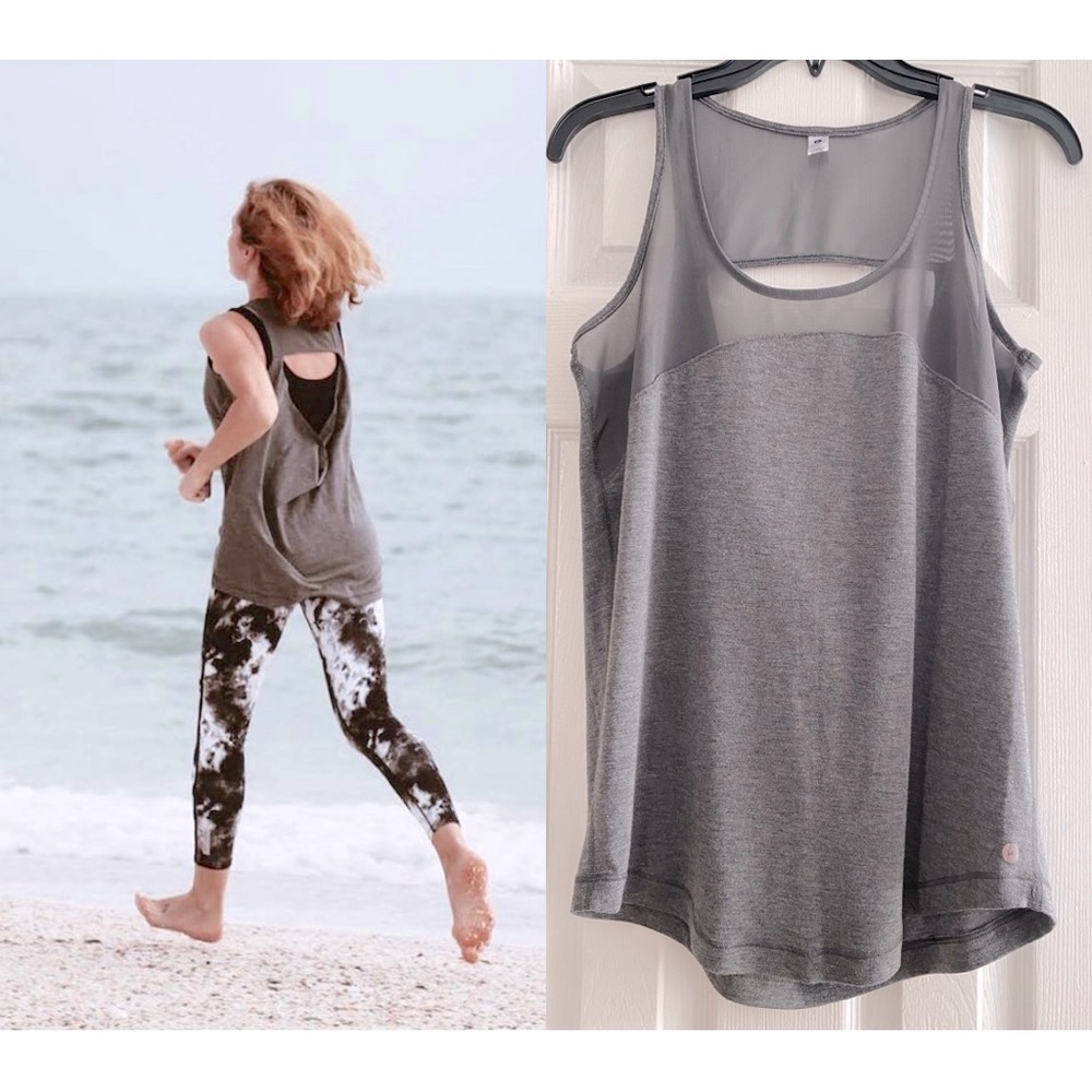 90 Degree By Reflex grey mesh tank, size S